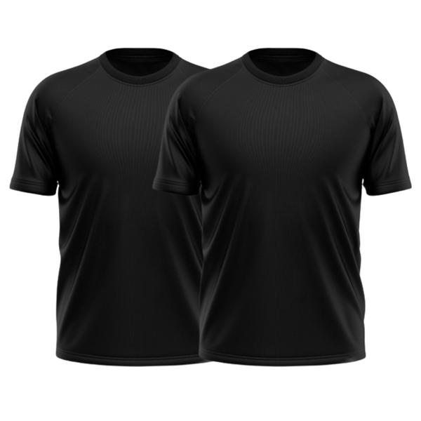 Imagem de KIT 2 Camiseta Térmica Esportiva Manga Curta Rash Guard Masculina Feminina Academia Treino Preto