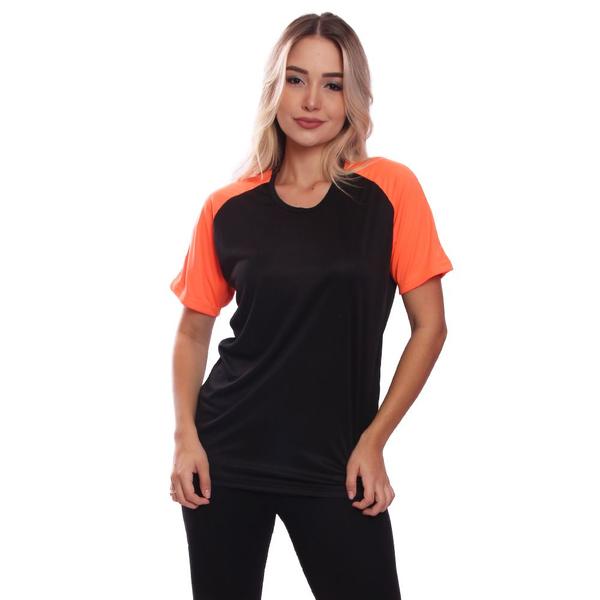 Imagem de Kit 2 Camisetas Feminina Raglan Dry Fit Proteção Solar UV Básica Lisa Treino Academia Ciclismo