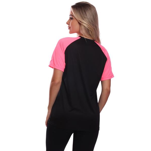 Imagem de Kit 2 Camisetas Feminina Raglan Dry Fit Proteção Solar UV Básica Lisa Treino Academia Ciclismo