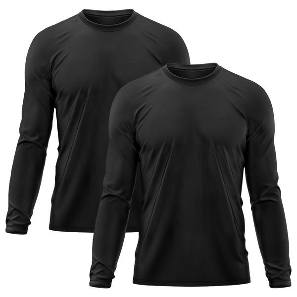 Imagem de Kit 2 Camisetas Masculina Térmica Proteção Solar UV  50/  Academia Praia Esporte Dry Manga Longa