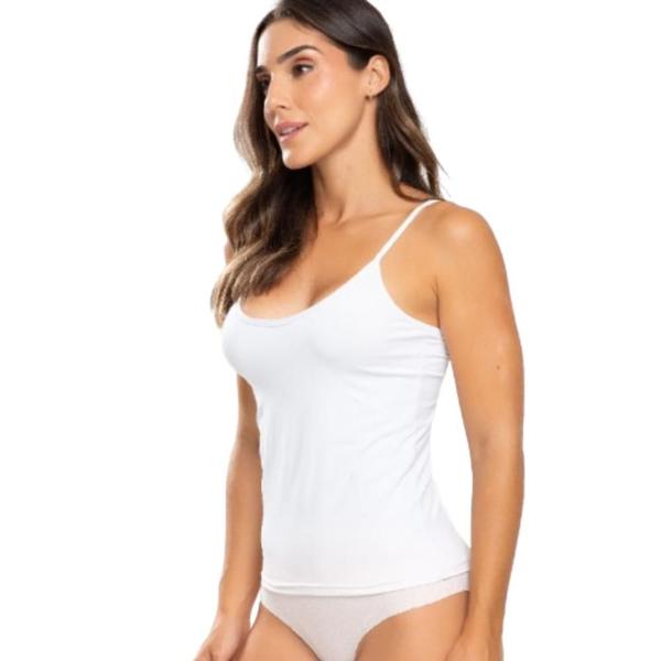 Imagem de Kit 2 Camisete Feminina Casual Segunda Pele Alça Fina Regata Conforto Camiseta Não Marca