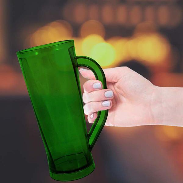 Imagem de Kit 2 Caneca Chopp Cristal Verde 430Ml Plástico