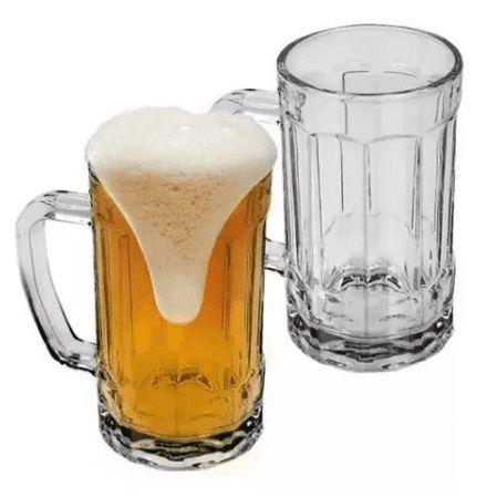 Imagem de Kit 2 Caneca de Chopp Vidro 400 ml  Conjunto Copo de Cerveja Beer