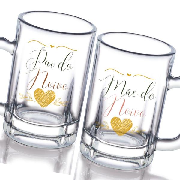 Imagem de Kit 2 Caneca Tabernas Personalizada Pai Mãe da Noiva do Noivo Presente Casamento Madrinha Padrinho