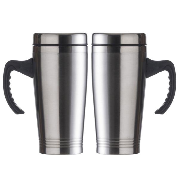 Imagem de Kit 2 Caneca Termica Com Tampa Aço Inox 500Ml