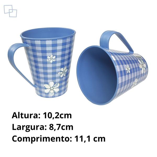 Imagem de Kit 2 Canecas 360ml Decoradas Para Bebidas Chá Café Resistentes Charmosa Plástico Resistente Cozinha