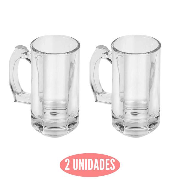 Imagem de Kit 2 Canecas 380ml Zero Grau Cerveja Chopp Vidro Resistente