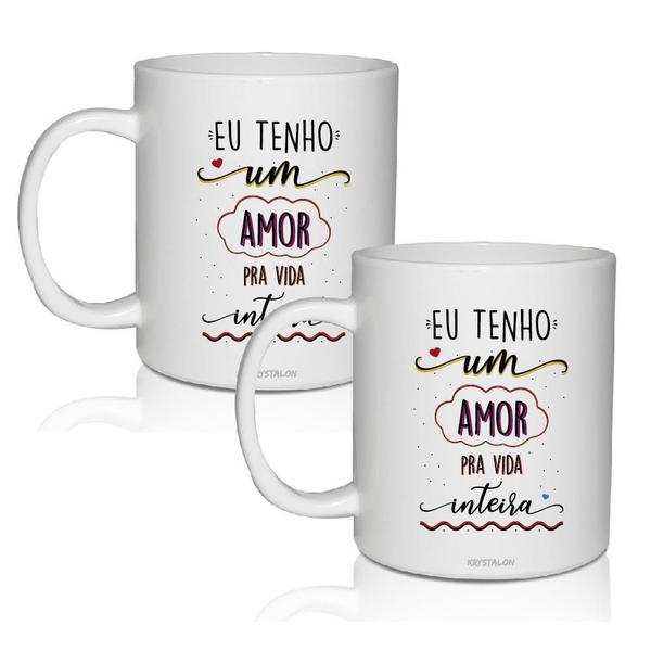 Imagem de Kit 2 Canecas Acrílico Eu Tenho Um Amor - Dia Dos Namorados