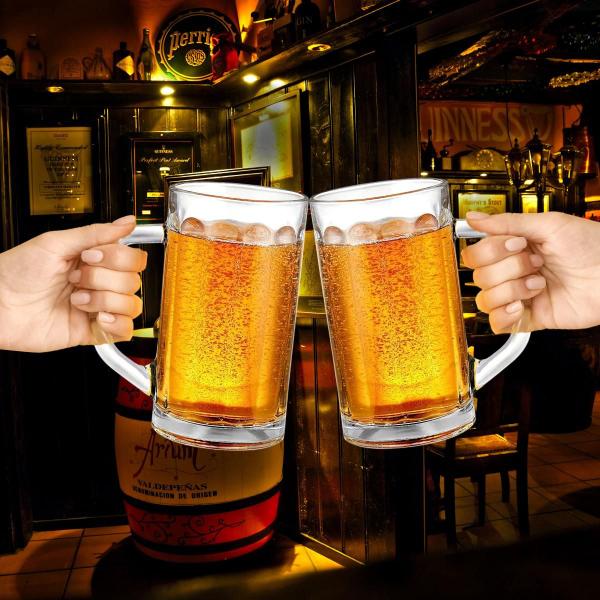 Imagem de Kit 2 Canecas Chopp Cerveja Vidro Grosso Transparente  380 Ml