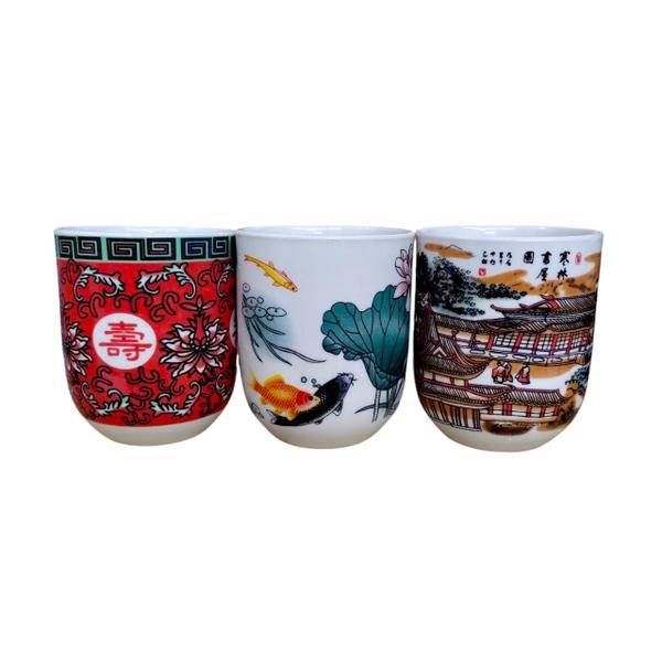 Kit 2 Canecas de Chá Oriental Copo Porcelana 150ml - Tokyo Design Imagem de Kit 2 Canecas de Chá Oriental Copo Porcelana 150ml
