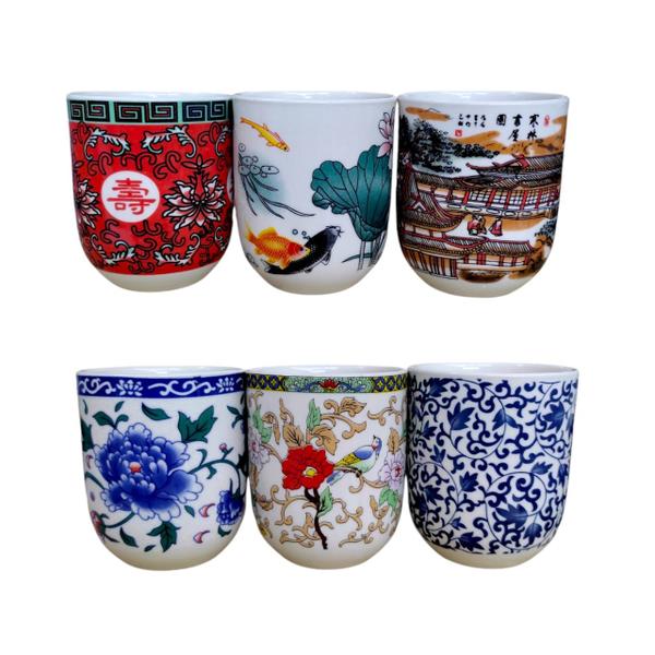 Kit 2 Canecas de Chá Oriental Copo Porcelana 150ml - Tokyo Design Imagem de Kit 2 Canecas de Chá Oriental Copo Porcelana 150ml