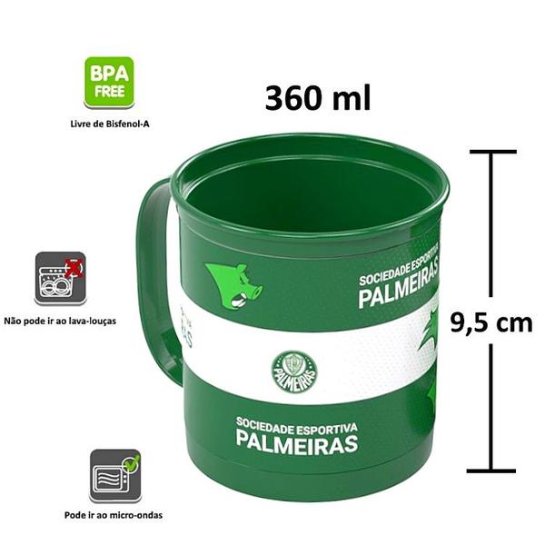 Imagem de Kit 2 Canecas Divertidas Palmeiras Giratória 360ml Oficial