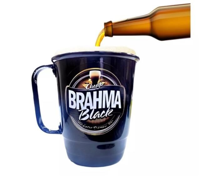 Imagem de Kit 2 Canecas P/ Cerveja Brahma Black Alumínio 500ml