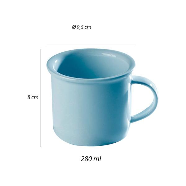 Imagem de Kit 2 Canecas Para Chá Café Cerâmica Azul - 280ml