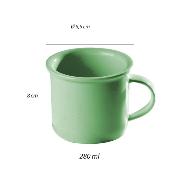 Imagem de Kit 2 Canecas Para Chá Café Cerâmica Verde - 280ml