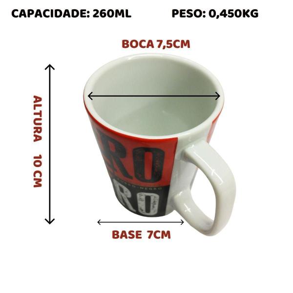 Imagem de Kit 2 Canecas Porcelana Xícara Rubro Negro Premium 260Ml