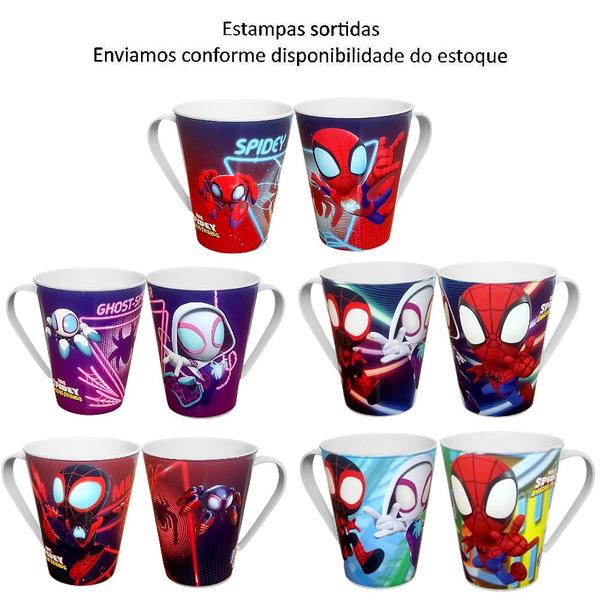 Imagem de Kit 2 Canecas Spidey Homem Aranha Infantil p/ Festa Decoração