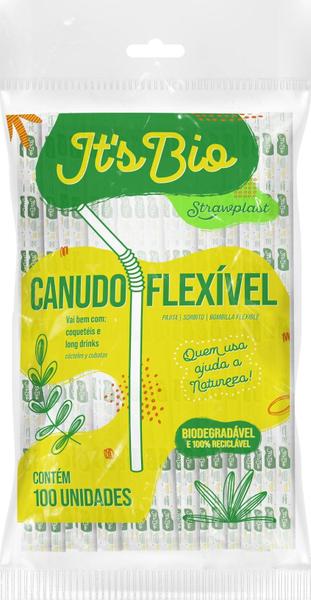 Imagem de Kit 2 Canudo Flexivel Bebidas It'S Bio Biodegradável 200 Un