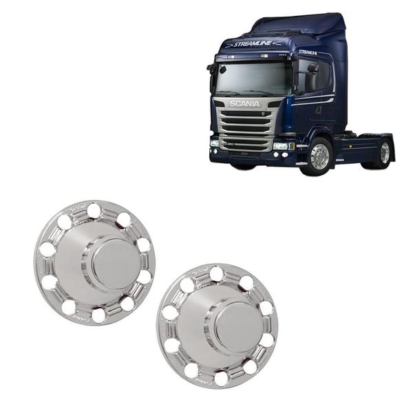 Imagem de Kit 2 Capa p Cubo de Roda Traseira p Scania P/G/R Highline