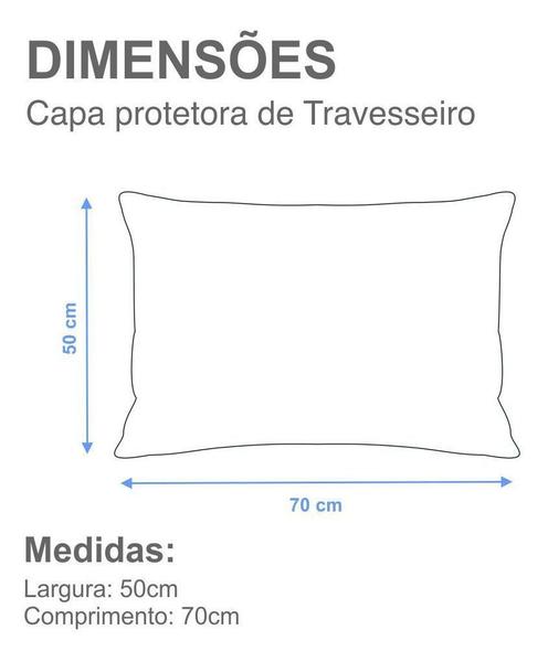 Imagem de Kit 2 Capa Protetora para Travesseiro Malha Algodão Protetor Impermeável Kacyumara 50X70 Antiácaros