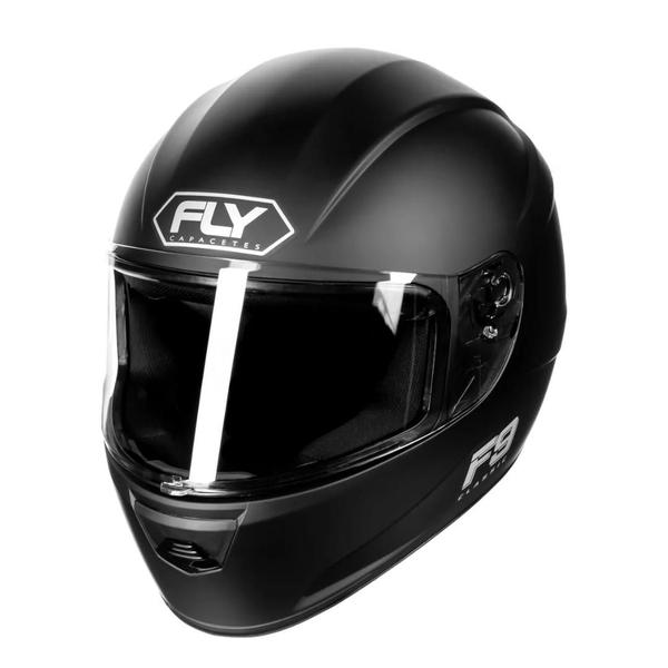 Imagem de Kit 2 Capacete Fly F9 Classic Preto Fosco Mais Viseira Fumê