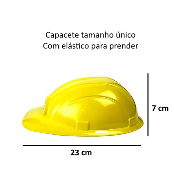 Imagem de Kit 2 Capacetes de Operário Infantil de Brinquedo com Elástico