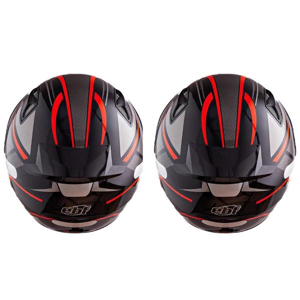 Imagem de Kit 2 Capacetes Ebf Spark Spider Vermelho Moto Fechado Masculino Feminino