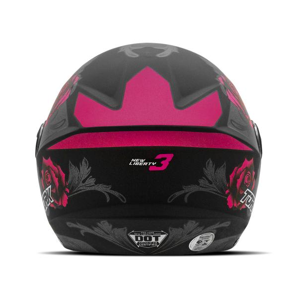 Imagem de Kit 2 Capacetes Moto Aberto Pro Tork New Liberty 3 Flowers Fosco Vis.Fumê