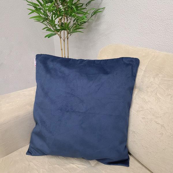 Imagem de Kit 2 Capas Almofadas 50 x 50cm Decorativas Ziper Invisivel Suede Premium Glamour Azul