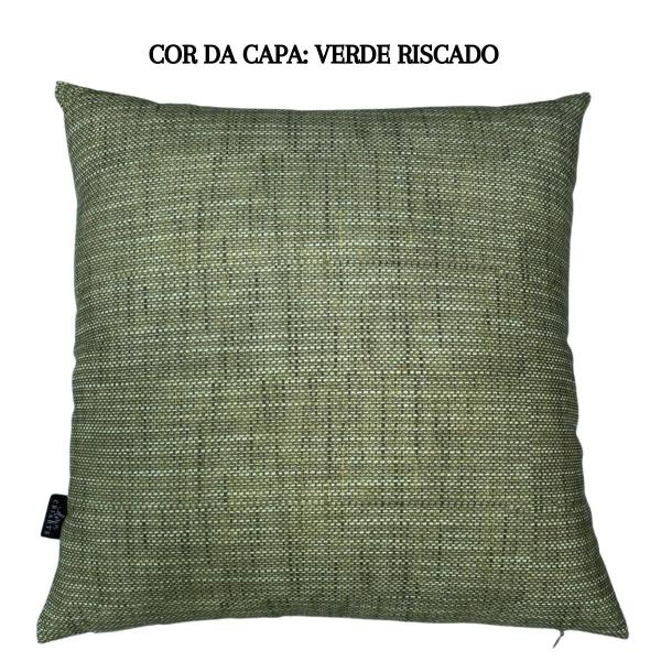 Imagem de Kit 2 Capas de Almofada Impermeável Estampa Digital 100% Algodão Flor Rosa Verde Riscado 43cmx43cm