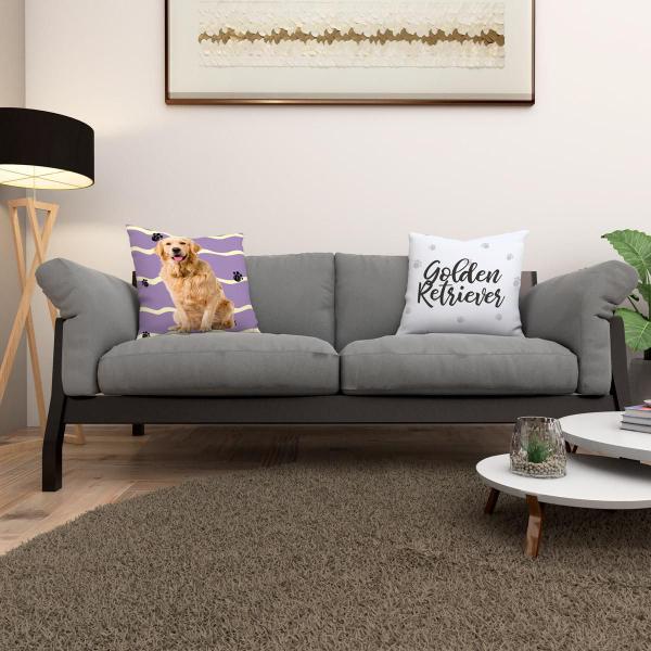 Imagem de Kit 2 Capas De Almofada Quarto Cama 40Cm Pet Cachorro Golden