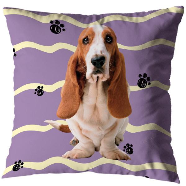 Imagem de Kit 2 Capas De Almofada Quarto Sala Pet Cachorro 40Cm Basset