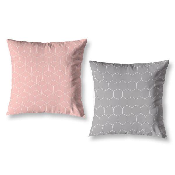 Imagem de Kit 2 Capas De Almofada Sala Quarto Decoração 40Cm Rosa