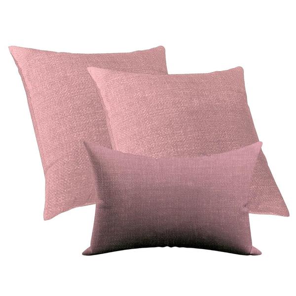 Imagem de Kit 2 Capas de Almofadas 50x50 e 1 capa 30x50cm em Suede Texturizado Premium Rose