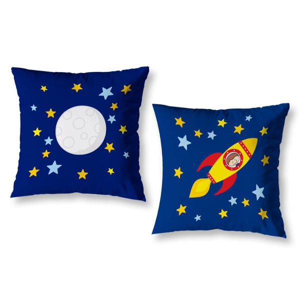 Imagem de Kit 2 Capas De Almofadas Estampadas Decorativa Astronauta