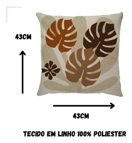 Imagem de kit 2 Capas de Almofadas Linho Sofisticada Boho Trio costela e Galhos Terra marrom 43x43cm Decoração 