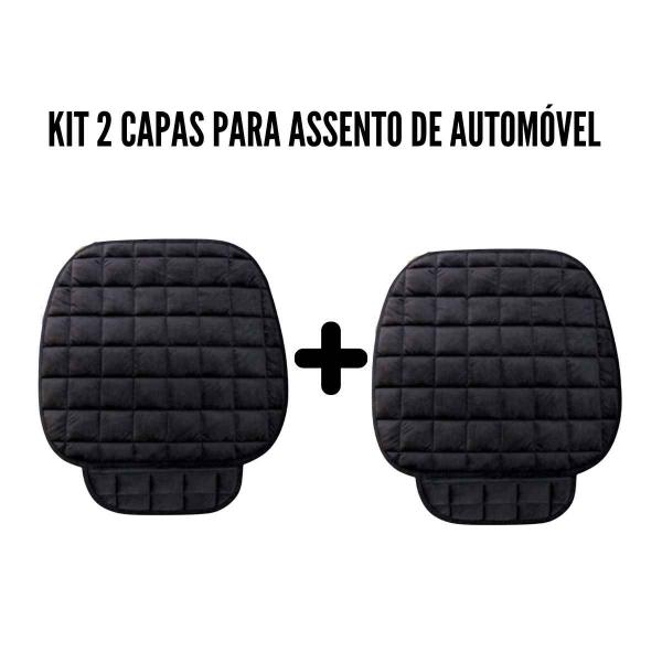 Imagem de Kit 2 Capas para Banco de Automóvel  Acolchoada Em Suede Com Porta Objetos