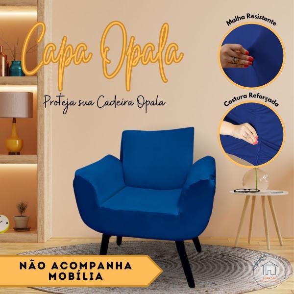 Imagem de Kit 2 Capas Para Cadeira Poltrona Opala Malha Gel Premium Sala Quarto Escritório Diversas Cores 2 Unidades