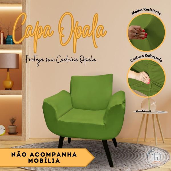 Imagem de Kit 2 Capas Para Cadeira Poltrona Opala Malha Gel Premium Sala Quarto Escritório Diversas Cores 2 Unidades