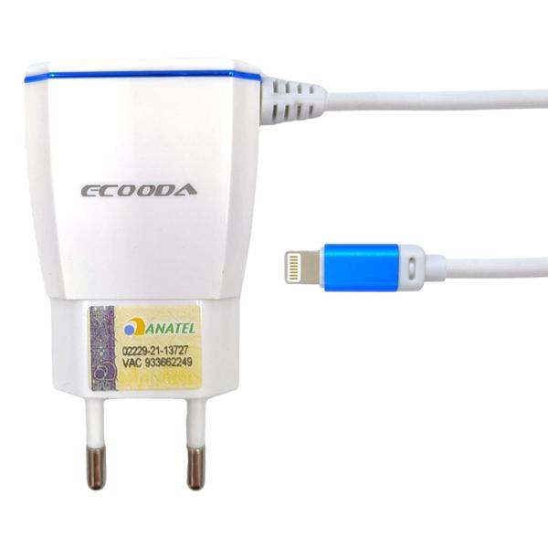 Imagem de Kit 2 Carregador Bi-Volt Rápido Ecooda 3.6A 2 Usb 1,2M Compatível Iphone(IOS) EC11143-5G