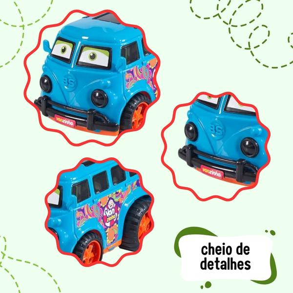 Imagem de Kit 2 Carrinhos Brinquedo Fusca e Kombi Baby BS Toys