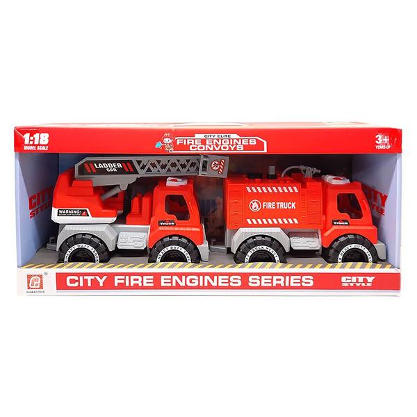 Imagem de Kit 2 Carrinhos de Bombeiro Escala 1:18 E98 - Dorémi