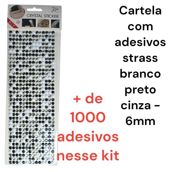 Imagem de Kit 2 Cartelas Strass Multicolor 6mm Artesanato Customização