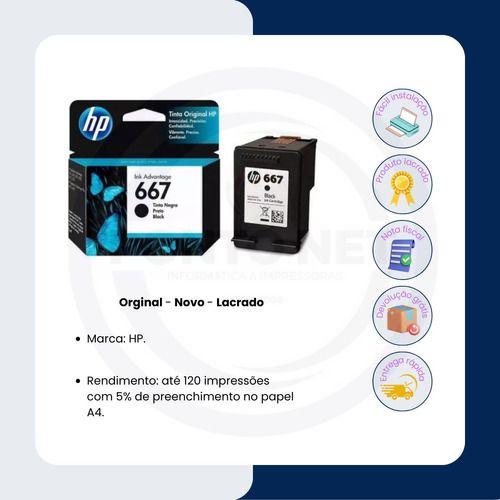 Kit 2 Cartuchos Hp 667 Preto Original 1200 2300 2700 - PontoNet Imagem de Kit 2 Cartuchos Hp 667 Preto Original 1200 2300 2700
