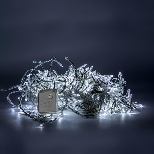 Kit 2 Cascatas 400 Leds 10M C/ 8 Funções Branco Frio C/ Fio Branco 220v - Brilliant Imagem de Kit 2 Cascatas 400 Leds 10M C/ 8 Funções Branco Frio C/ Fio Branco 220v