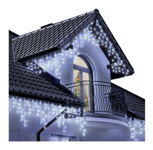 Kit 2 Cascatas 400 Leds 10M C/ 8 Funções Branco Frio C/ Fio Branco 220v - Brilliant Imagem de Kit 2 Cascatas 400 Leds 10M C/ 8 Funções Branco Frio C/ Fio Branco 220v
