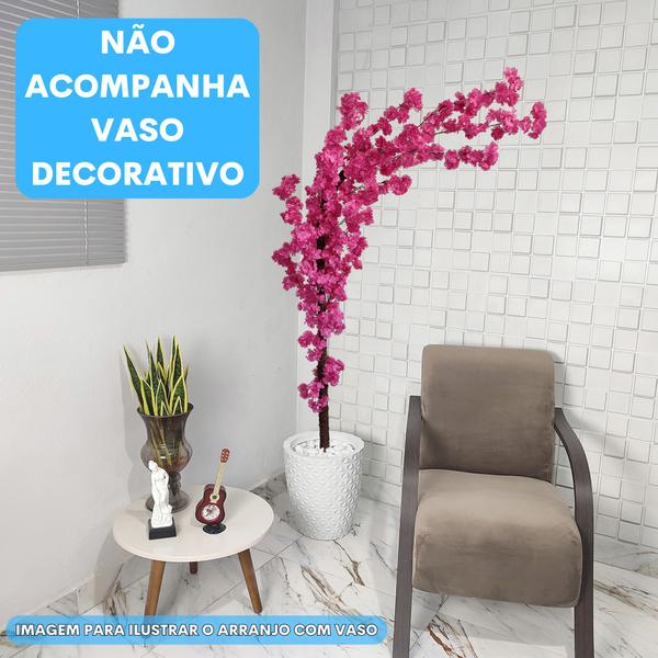 Imagem de Kit 2 Cerejeira Curva Japonesa Cores  Artificial Sem Vaso Decor