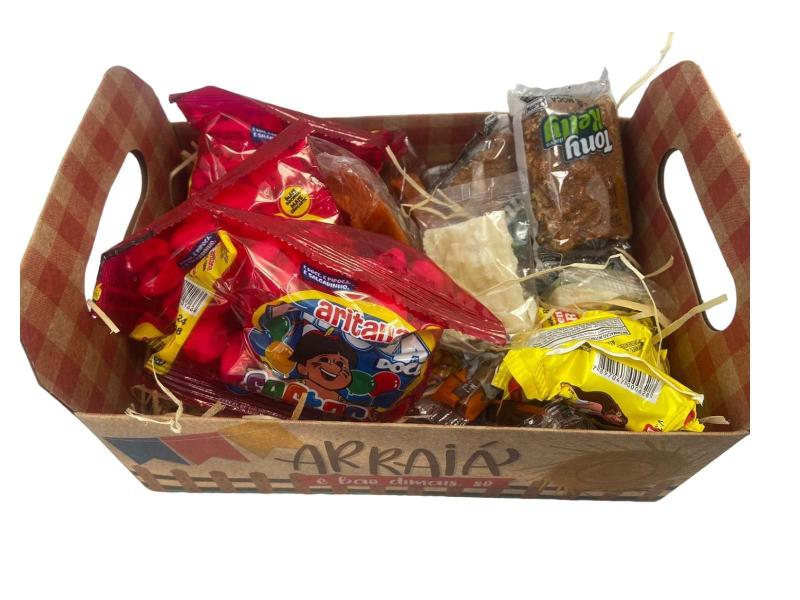 Kit 2 Cestas De Doces Festa Junina Com 17 Doces Cada - Blook Imagem de Kit 2 Cestas De Doces Festa Junina Com 17 Doces Cada