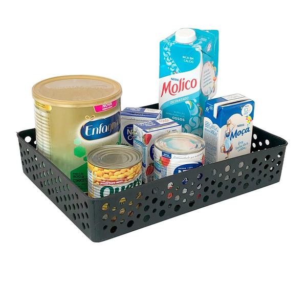 Imagem de Kit 2 cestinhas organizadoras grande closet gaveta quarto do bebe despensa cozinha armário banheiro