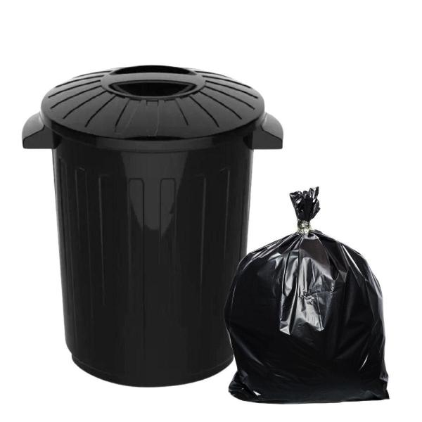 Imagem de Kit 2 Cesto Lixo Lixeira Redonda Tampa E Alça 30 Litros